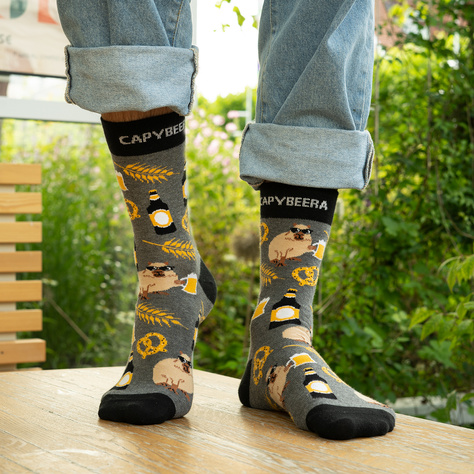 SOXO men's capybara socks with beer - 2 